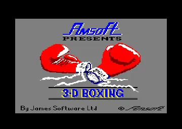 3D Boxing (UK) (1985) screen shot title